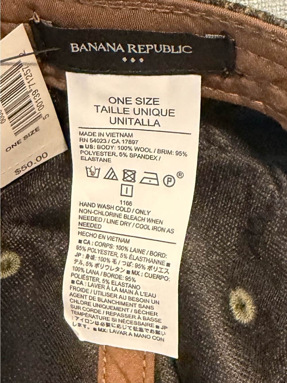 Banana Republic Green Herringbone Tweed Wool Cap with Vegan Suede Bill - Picture 5 of 6